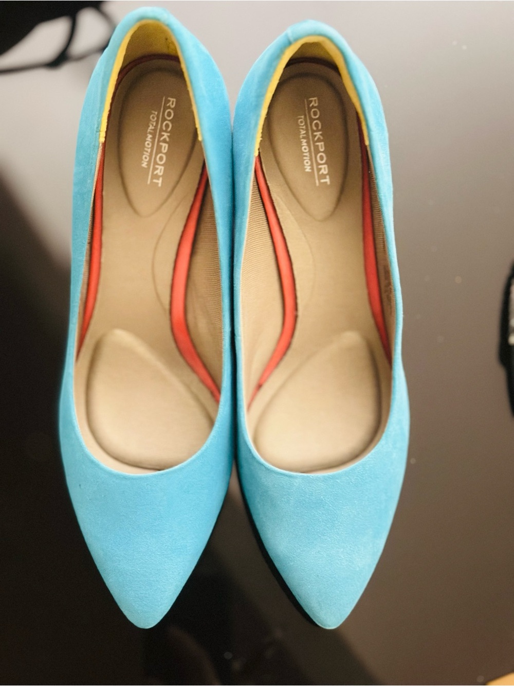 Rockport Women's Turquoise Suede Pointed-Toe Pumps New Condition